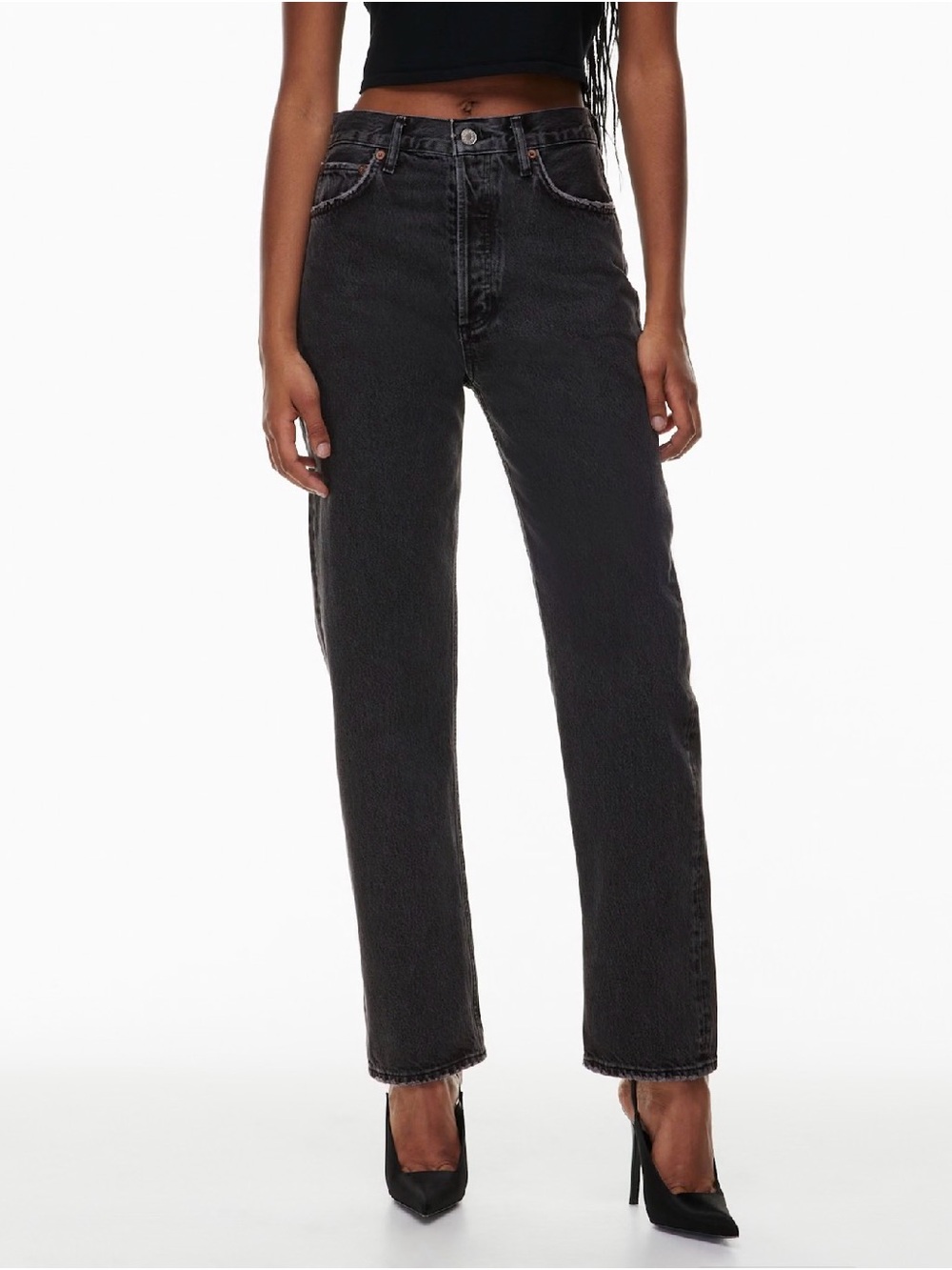 Women's High-Rise Straight Leg Jeans - Black